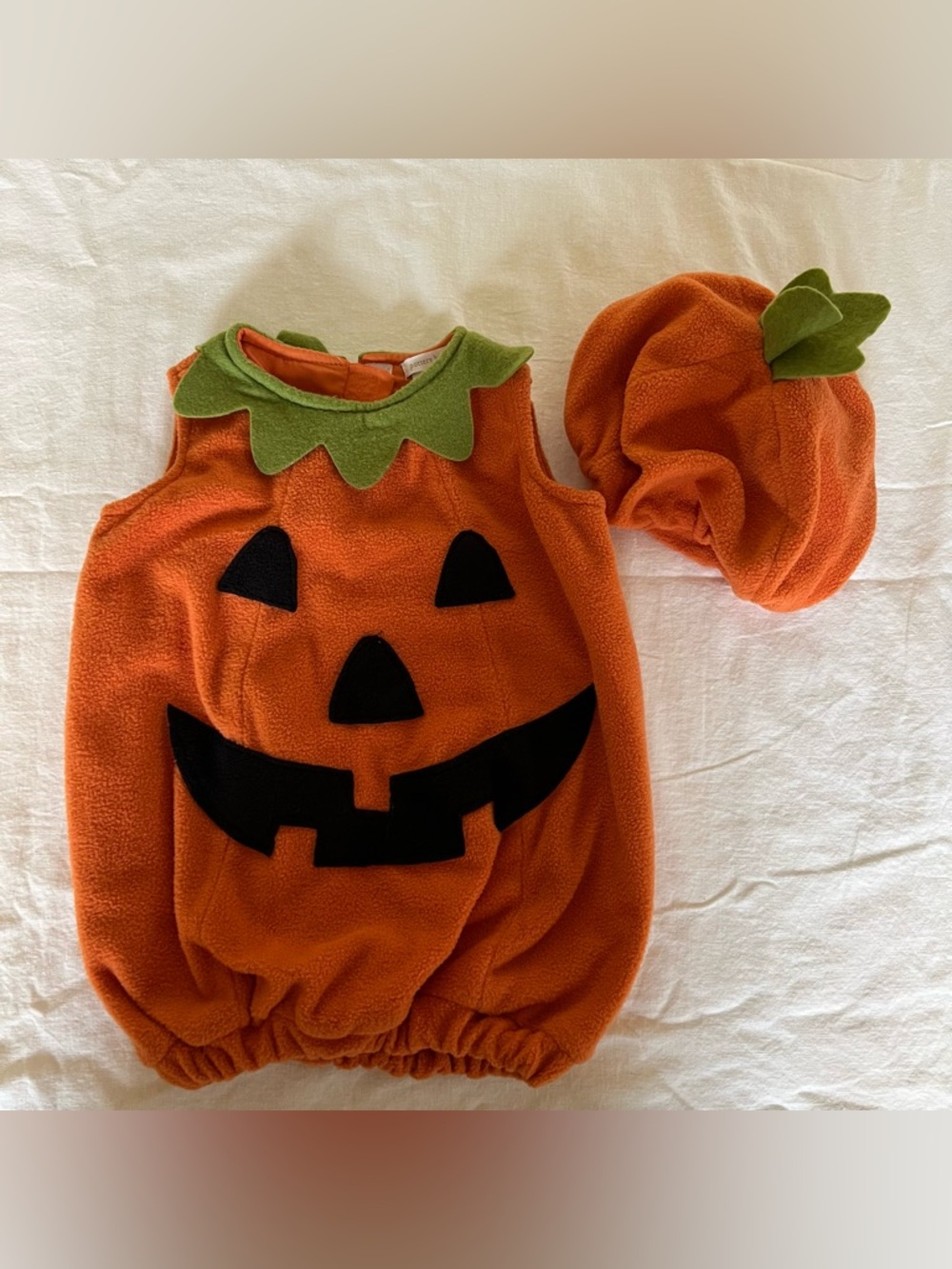 Pottery Barn Kids Orange Pumpkin Kids Costume with Hat Size 0-6 Months
